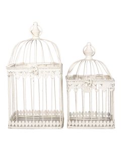 Decoration birdcage (2) 21x21x42 / 18x18x32 cm - set (2)