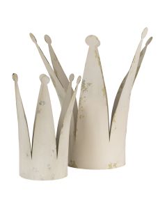 Decoration crown (2) 36x32x37/20x20x26 cm - set (2)