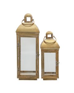 Lantern (2) 20x20x58 cm / 16x16x42 cm - set (2) 