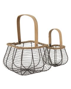 Basket (2) 23x16x16 / 13x10x12 cm - set (2) 