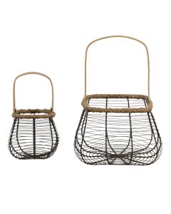 Basket (2) 20x20x16 / 11x11x13 cm - set (2) 