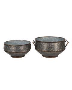 Decoration flowerpot (2) 40x35x20 / 32x31x15 cm - set (2)