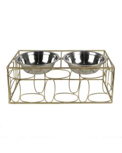 Animal food bowl 38x20x13 cm / 2x500 ml - pcs