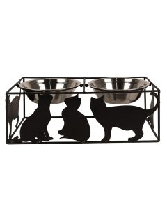 Animal food bowl 38x20x14 cm / 2x500 ml - pcs