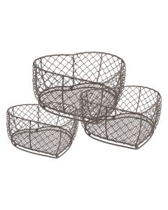 Baskets (3) 25x25x7 / 20x20x6 / 15x15x6 cm - set (3) 