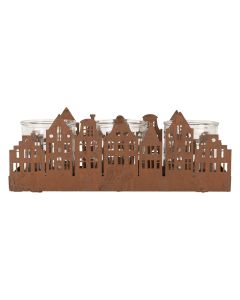Tealight holder houses 30x9x11 cm - pcs