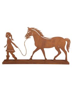 Decoration child with horse 42x7x22 cm - pcs