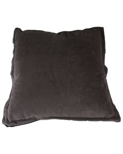 Velvet Overlock Cushion grey 45x45cm