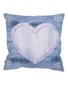 Heart Outdoor Cushion blue 45x45cm