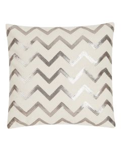 Zigzag Sequin Cushion off white 45x45cm