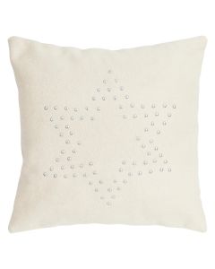 Stud Star On Felt Cushion off white 45x45cm