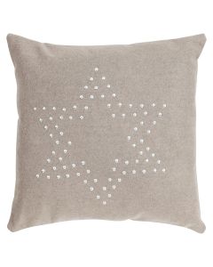 Stud Star On Felt Cushion taupe 43x43cm