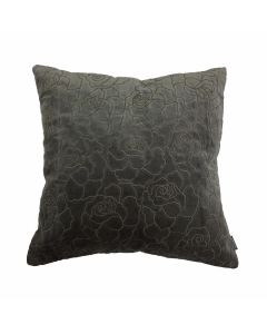 Rose Embroidery Cushion grey 45x45cm