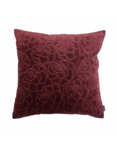 Rose Embroidery Cushion bordeaux 45x45cm