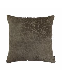 Rose Embroidery Cushion taupe 45x45cm