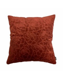 Rose Embroidery Cushion orange 45x45cm