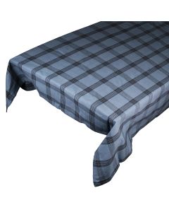 Black Check Tablecloth Textile mirage blue 140x300cm