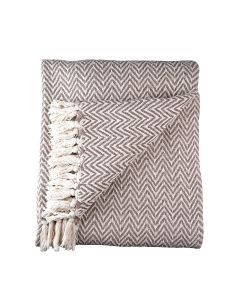 Zigzag Recycled Throw taupe 130x170cm