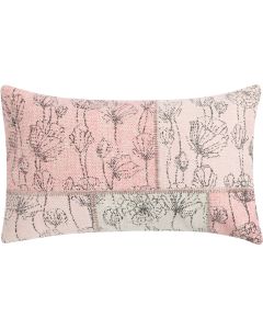 Patchwork Flower Cushion pink 30x50cm