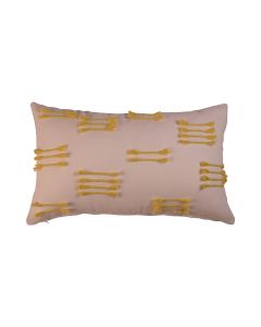 Uneven Ruffle Cushion off white yellow 30x50cm