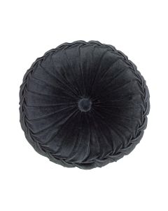 Kanan Velvet Cushion black dia40x10cm
