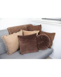 Kanan Velvet Cushion brown dia40x10cm
