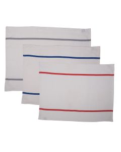 Herringbone Stripe Kitchentowel blue+grey+red 50x70cm (set of 3)