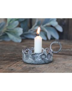 Chamberstick w. hearts for short dinner candle