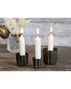 Candlesticks w. grooves set of 3