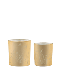 Tealight Holder w. flowers set of 2