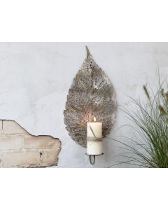 Vire Candlestick for wall w. leaf