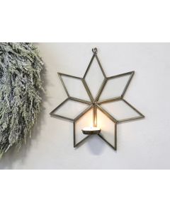 Star for tealights w. wall mount