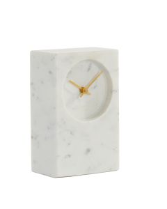 Clock 13x8x20 cm DESTINA white marble