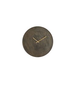 Clock Ø41 cm VETI mango wood dark brown+gold