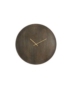 Clock Ø56 cm VETI mango wood dark brown+gold