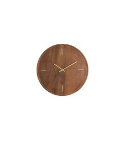 Clock Ø41 cm VETI mango wood brown+gold