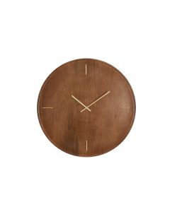 Clock Ø56 cm VETI mango wood brown+gold