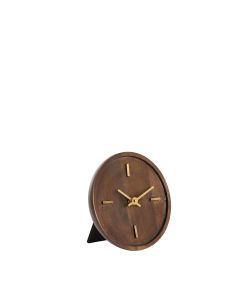 Clock Ø15 cm VETI mango wood brown+gold