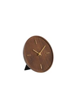 Clock Ø20 cm VETI mango wood brown+gold