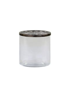 Glass Jar w. patterned lid