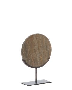Ornament on base 25,5x10x38,5 cm MORENO drk brown travertine