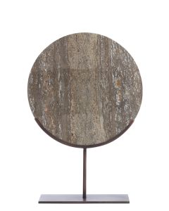 Ornament on base 35x10x51,5 cm MORENO dark brown travertine