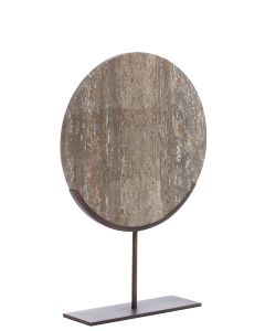 Ornament on base 35x10x51,5 cm MORENO dark brown travertine