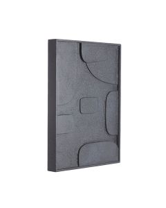 Wall ornament 80x8x60 cm COLINA wood matt black