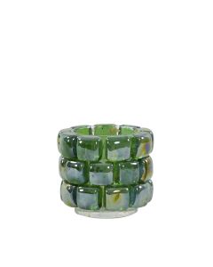 Tealight Ø9,5x8,5 cm MOSAIC glass dark green