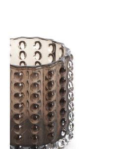 Tealight Ø9,5x10 cm BUBLINA glass grey-brown