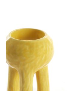 Tealight Ø12x15,5 cm KATNI ceramics yellow