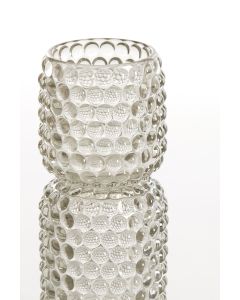 Tealight on base Ø9x20,5 cm BUBLINI glass light grey