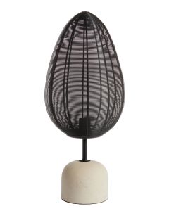 Table lamp Ø26x61 cm JOLEY matt black+white marble