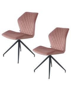 Dining room chairs Velvet and Bouclé  Rocky - Pink